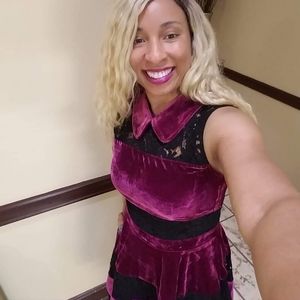 Maroon and Lace Dress